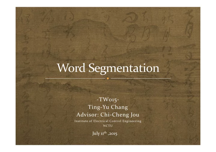 tw015 ting yu chang advisor chi cheng jou