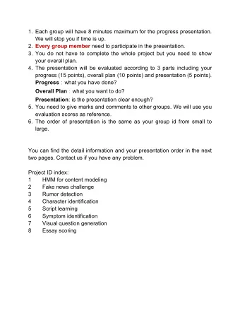 DATA130006 Text Analysis and Management (Fall 2017)  Evaluation Form  Room H3404  Your Name: