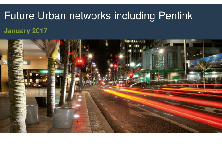 future urban networks including penlink