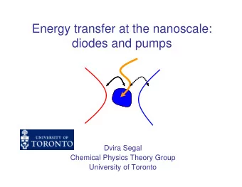 Energy transfer at the nanoscale:  diodes and pumps  Dvira Segal  Chemical Physics Theory Group