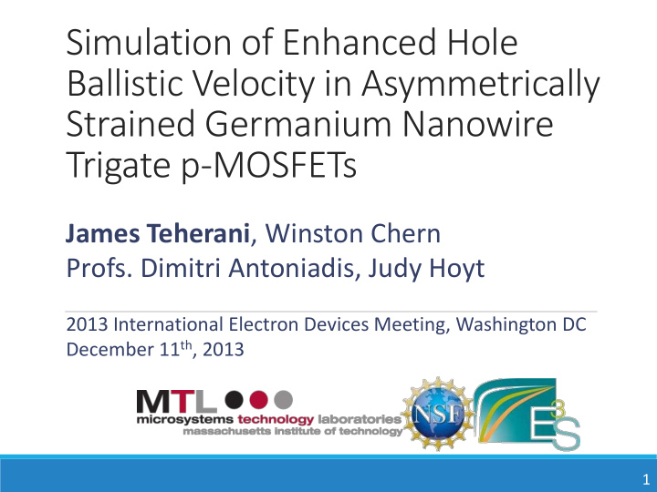 ballistic velocity in asymmetrically