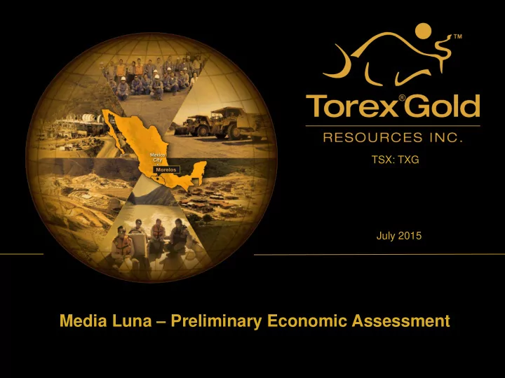 media luna preliminary economic assessment safe harbour