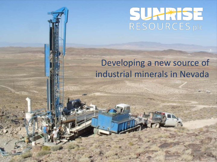 developing a new source of industrial minerals in nevada
