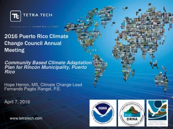 Change Council Annual  Meeting  Community Based Climate Adaptation  Plan for Rincn Municipality,