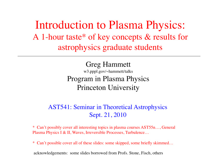 introduction to plasma physics