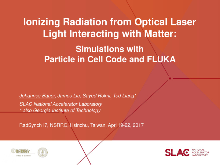ionizing radiation from optical laser light interacting
