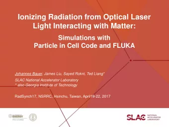 Ionizing Radiation from Optical Laser  Light Interacting with Matter:  Simulations with  Particle