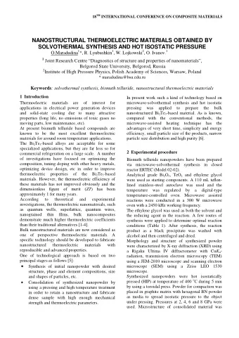 SOLVOTHERMAL SYNTHESIS AND HOT ISOSTATIC PRESSURE O.Maradudina 1 *, R. Lyubushkin 1 , W. Lojkowski