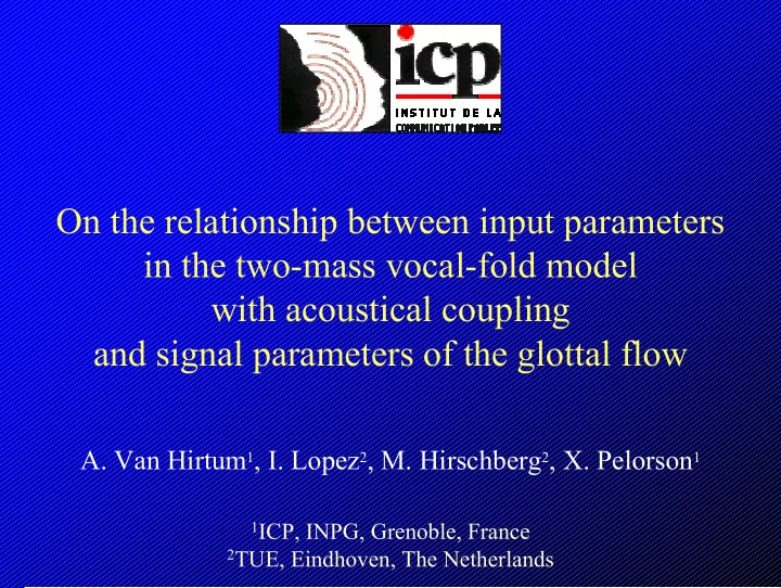 on the relationship between input parameters in the two