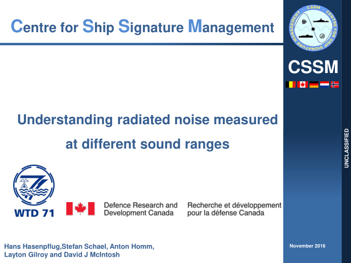 cssm understanding radiated noise measured unclassified