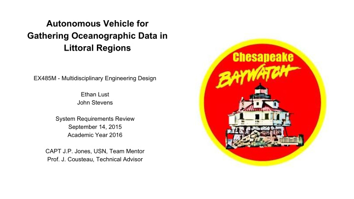 autonomous vehicle for gathering oceanographic data in