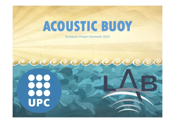 acoustic b oustic buoy