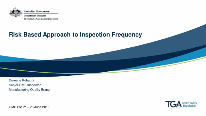 risk based approach to inspection frequency