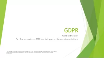 GDPR  Rights and Consent  Part 2 of our series on GDPR and its impact on the recruitment industry
