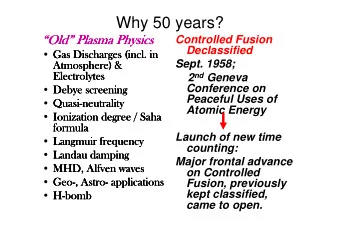 Why 50 years?