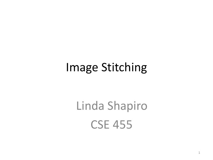 image stitching linda shapiro cse 455