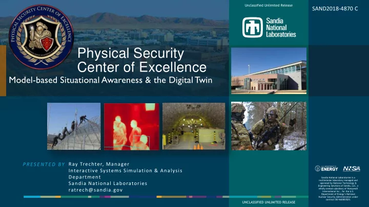 model based situational awareness the digital twin ray