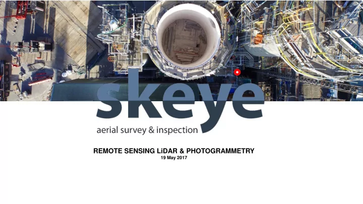 remote sensing lidar photogrammetry