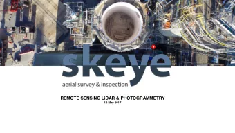REMOTE SENSING LiDAR &amp; PHOTOGRAMMETRY  19 May 2017  SERVICES  Visual Inspections  Digital