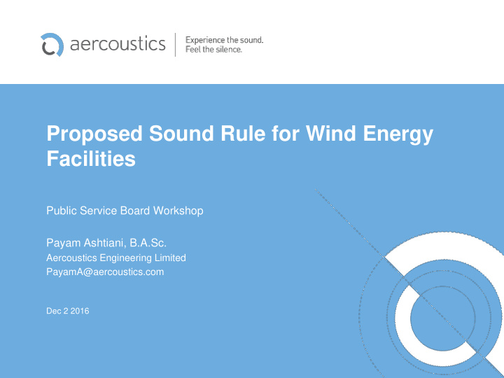 proposed sound rule for wind energy facilities