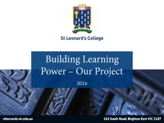 2016  1.  The core purpose of education is to prepare young people for life  after school.  2.  We