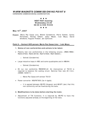 NEXT RAT m eeting  W ednesday 2 3 .0 5  0 8 :3 0  in 9 3 6 / R-0 3 5    May 1