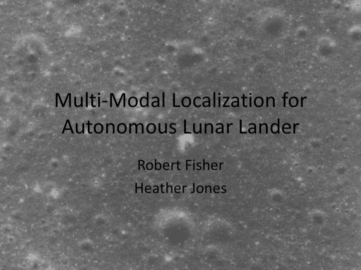 multi modal localization for autonomous lunar lander