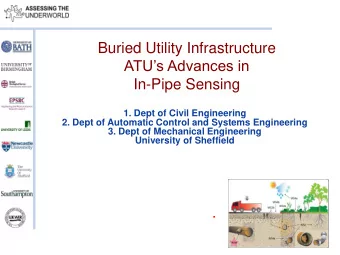 Buried Utility Infrastructure  ATUs Advances in  In-Pipe Sensing  1. Dept of Civil Engineering