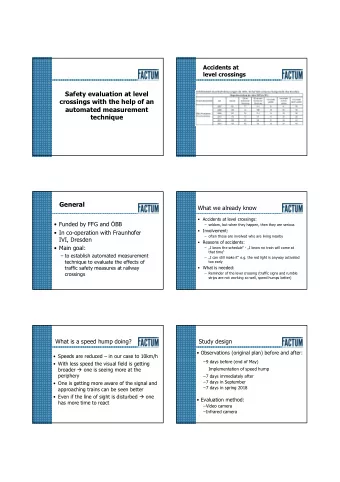 Safety evaluation at level  crossings with the help of an  automated measurement  technique