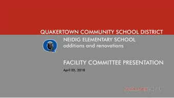 FACILITY COMMITTEE PRESENTATION  April 05, 2018  1  INITIAL BUDGET  PFAFF ES PROGRAM COMPARISON