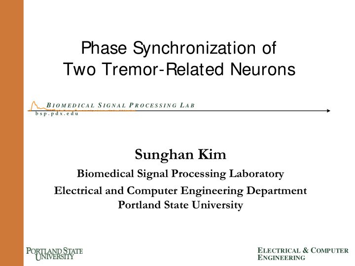 phase synchronization of two tremor related neurons