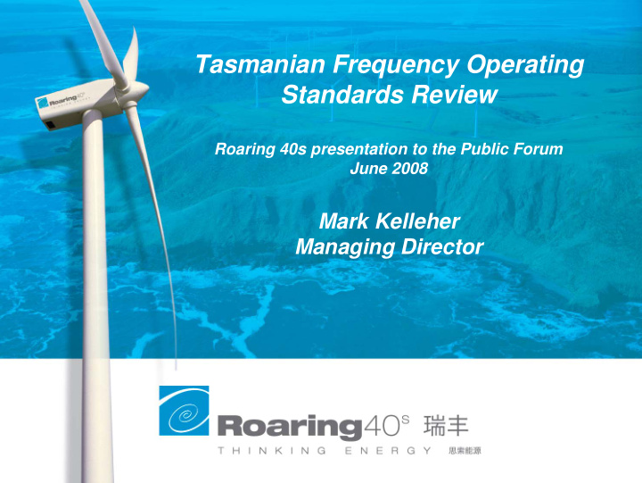 tasmanian frequency operating standards review