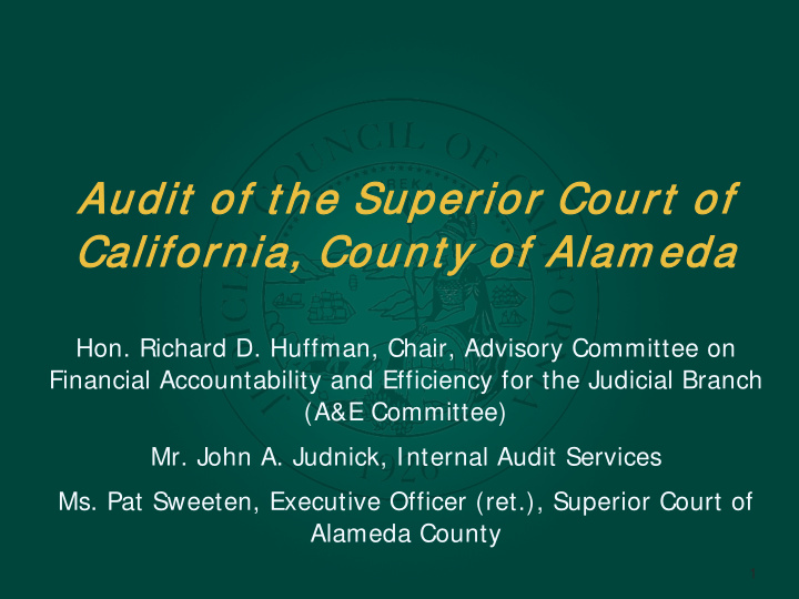 audit of t he superi rior r court rt of cal alifornia