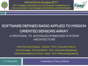 SOFT  FTWAR  WARE  E DEFIN  INED  ED RA  RADIO  IO APPLIE  IED  D TO MIS  ISSIO  ION  ORI  RIENTED