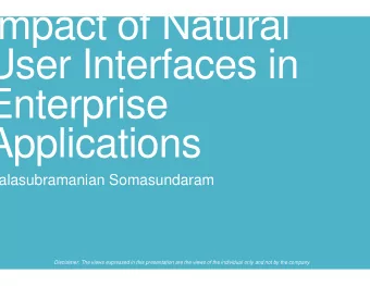 Impact of N  Natural  User Interfa  rfaces in  Enterprise  Applications  Applications  ns  ns