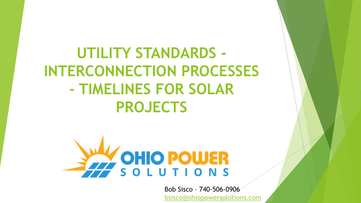 utility standards interconnection processes timelines for