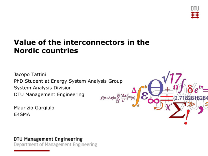 value of the interconnectors in the nordic countries