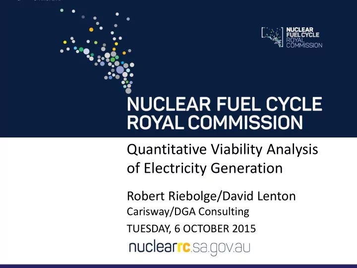 quantitative viability analysis of electricity generation