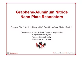 Graphene-Aluminum Nitride  Nano Plate Resonators Zhenyun Qian 1 , Yu Hui 1 , Fangze Liu 2 , Swastik