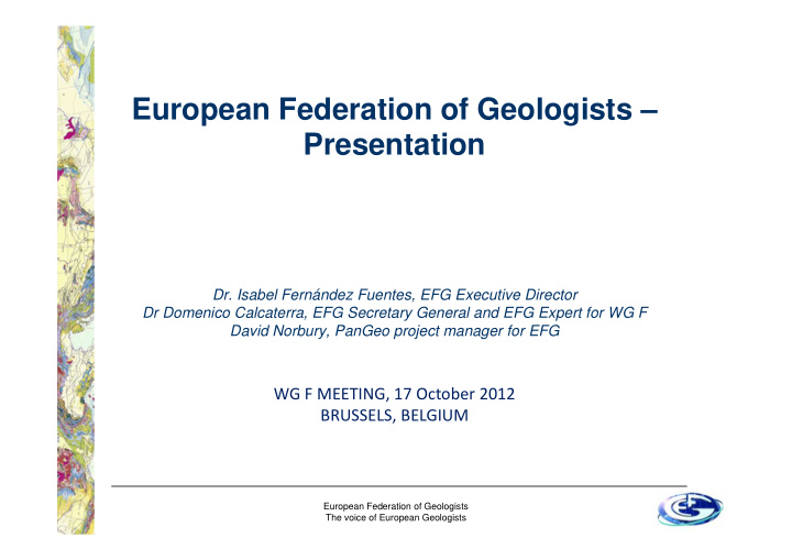 european federation of geologists presentation