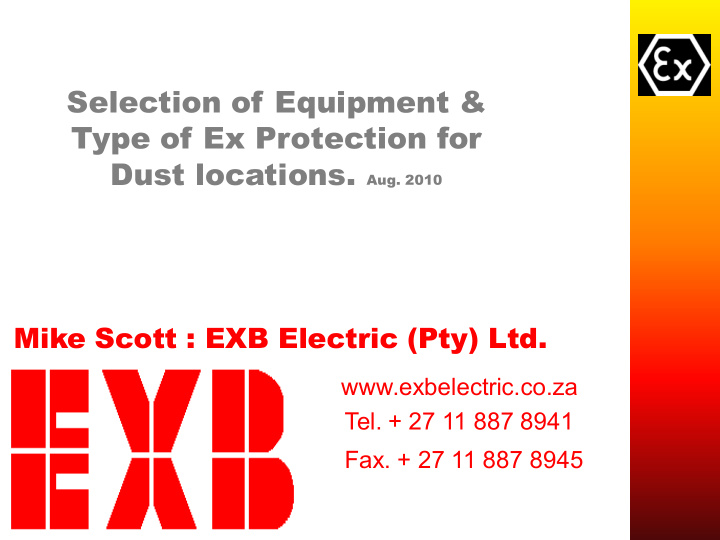 selection of equipment type of ex protection for