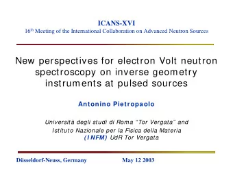 New perspectives for electron Volt neutron  spectroscopy on inverse geometry  instruments at pulsed