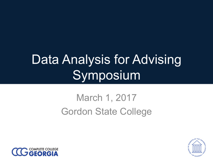 data analysis for advising symposium