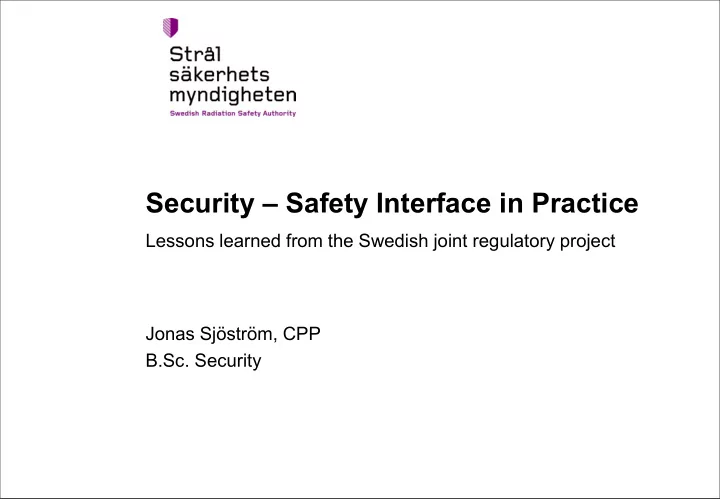 security safety interface in practice