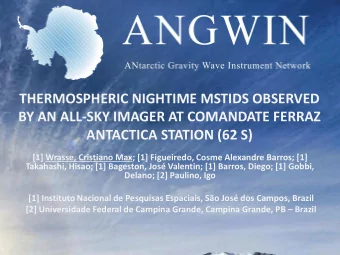 BY AN ALL-SKY IMAGER AT COMANDATE FERRAZ  ANTACTICA STATION (62 S)  [1] Wrasse, Cristiano Max; [1]