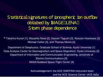 S  t  a  t  i  s  t  i  c  a  l  s  i  g  n  a  t  u  r  e  s  o  f  i  o  n  o  s  p  h  e  r  i