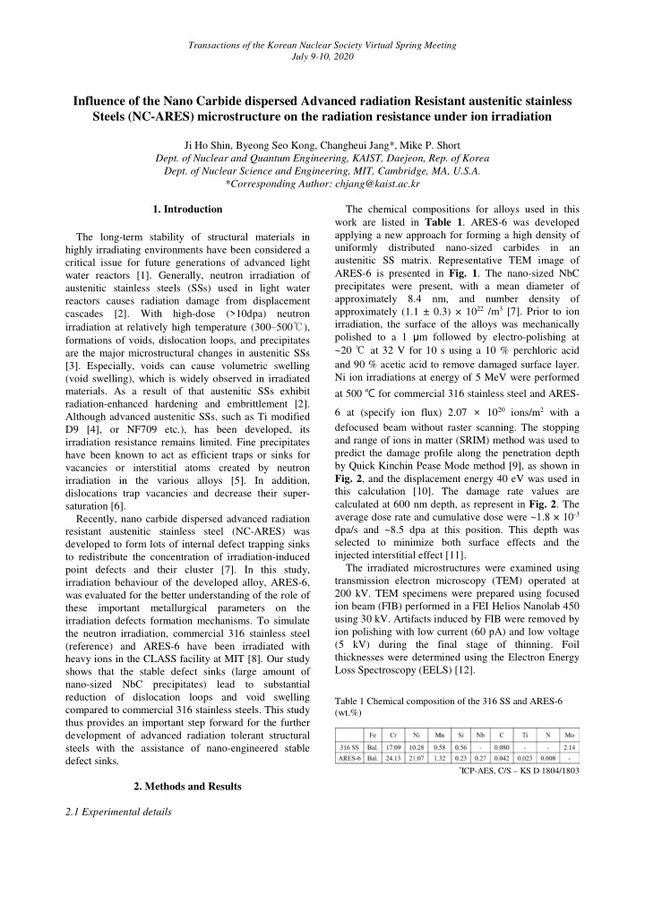 influence of the nano carbide dispersed advanced