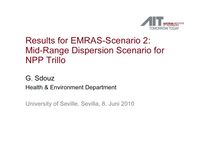 results for emras scenario 2 mid range dispersion