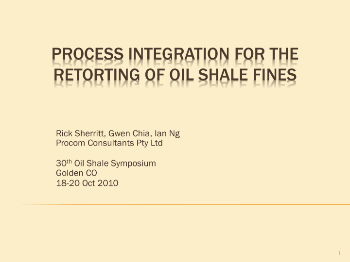 process integration for the retorting of oil shale fines