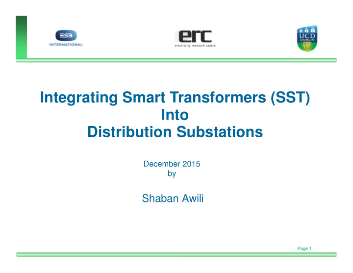 integrating smart transformers sst into distribution